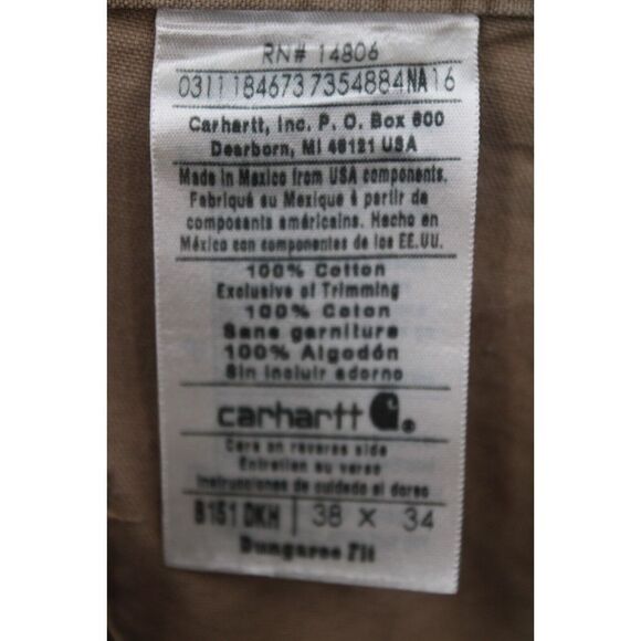 Carhartt Tan Khaki Original Loose Fit Cargo Pants | Size: 38x34 B151 DKH   EUC - Picture 5 of 5